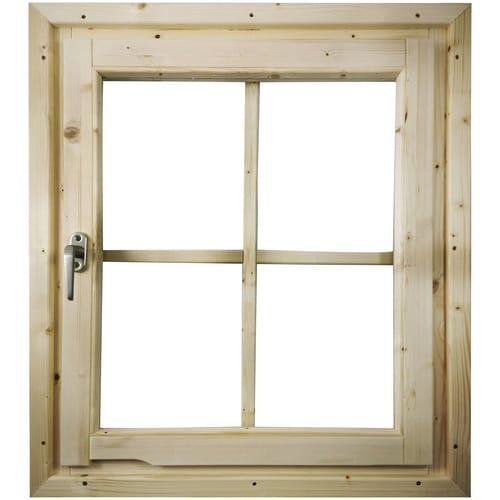 KARIBU Fenster für Gartenhäuser »38 mm«, geeignet für 40 mm Holzwand, naturbelassen - braun