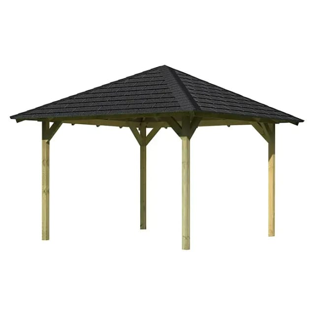 KARIBU Pavillon-Set »Cordoba«, Walmdach, viereckig, BxHxT: 357 x 200 x 357 cm - braun