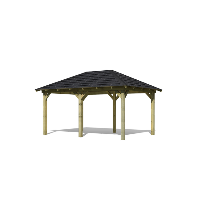 KARIBU Pavillon-Set »Perida«, Walmdach, viereckig, BxHxT: 485 x 296 x 345 cm - braun