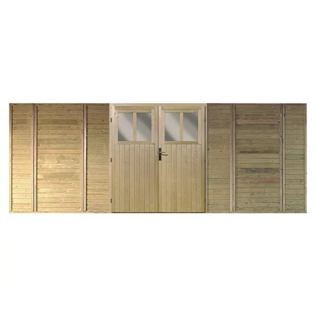 KARIBU Carport-Doppeltür, holzfarben, Außenmaß Breite: 540 cm - braun