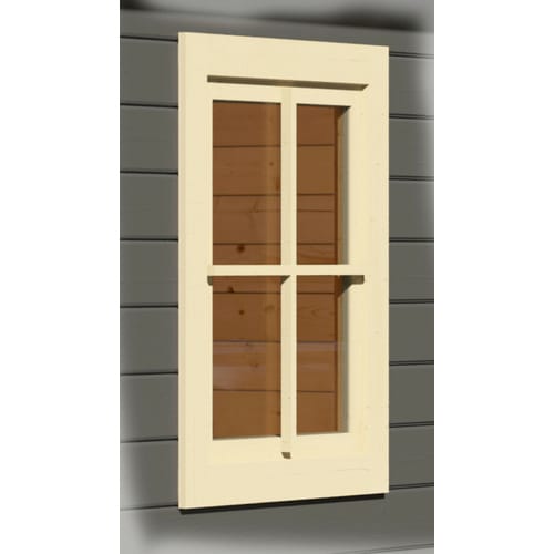 KARIBU Fenster für Gartenhäuser »38 mm«, geeignet für 40 mm Holzwand, elfenbeinweiß - weiss