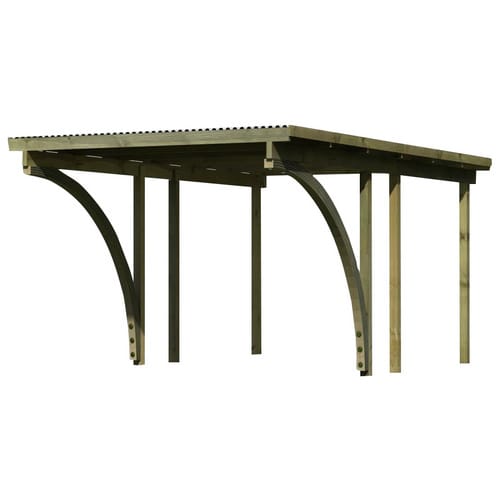 KARIBU Einzelcarport »Eco 1 Variante C«, Außenmaß BxT: 268 x 387 cm, natur - gruen