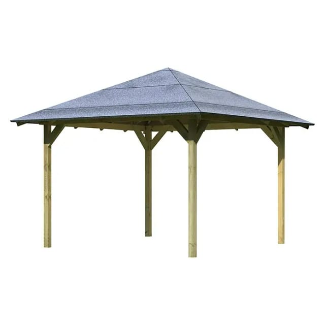 KARIBU Pavillon »Cordoba«, Walmdach, viereckig, BxHxT: 357 x 199 x 357 cm - braun