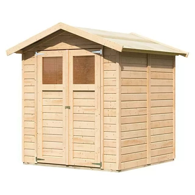 KARIBU Gartenhaus »Dahme«, Holz, BxHxT: 207 x 219 x 184 cm (Außenmaße inkl. Dachüberstand) - beige
