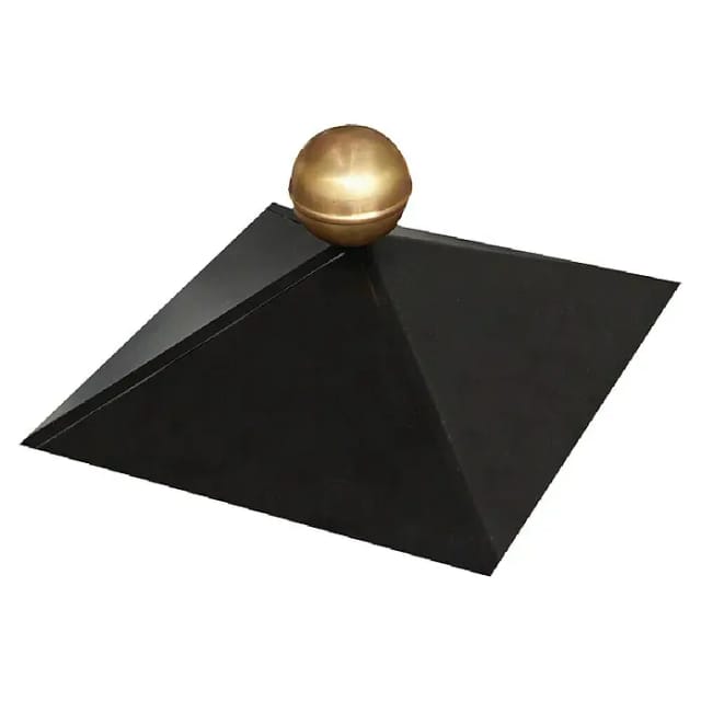 KARIBU Pavillonhaube, BxT: 35,5 x 35,5cm, schwarz, messing|metall