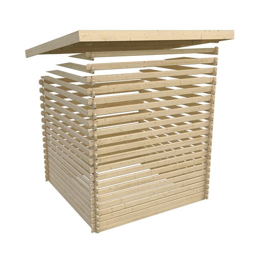 KARIBU Gartenhaus »Ringköbing«, Holz, BxHxT: 479 x 220 x 297 cm (Außenmaße inkl. Dachüberstand) - braun