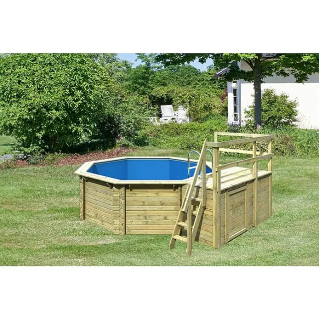 KARIBU Achtformpool »Var. C«, braun, 11000 l, BxLxH: 358x350x124 cm