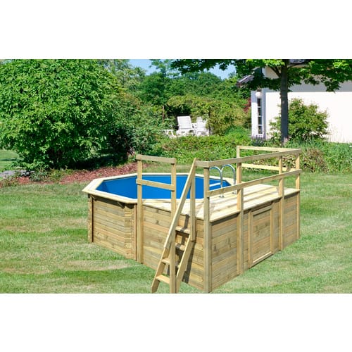 KARIBU Achtformpool »Var. D«, braun, 11000 l, BxLxH: 358x350x124 cm