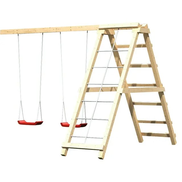 KARIBU Schaukelanbau »Lotti, Danny, Luis«, Holz, BxHxT: 308 x 213 x 264 cm - beige
