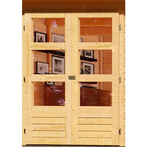 KARIBU Gartenhaus »Retola 3«, Holz, BxHxT: 539 x 211 x 217 cm (Außenmaße inkl. Dachüberstand) - beige