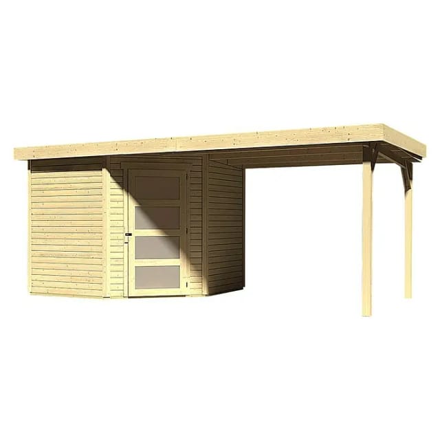 KARIBU Gartenhaus »Schwandorf 3«, Holz, BxHxT: 496,5 x 218 x 246 cm (Außenmaße inkl. Dachüberstand) - beige