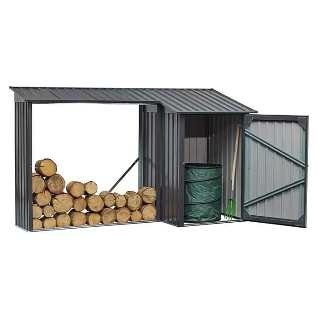 FLORAWORLD Kaminholzregal, BxHxL: 270 x 158 x 105 cm, anthrazit - grau