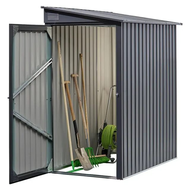 FLORAWORLD Gerätehaus, Metall, BxHxT: 172 x 190 x 103 cm (Außenmaße inkl. Dachüberstand) - grau