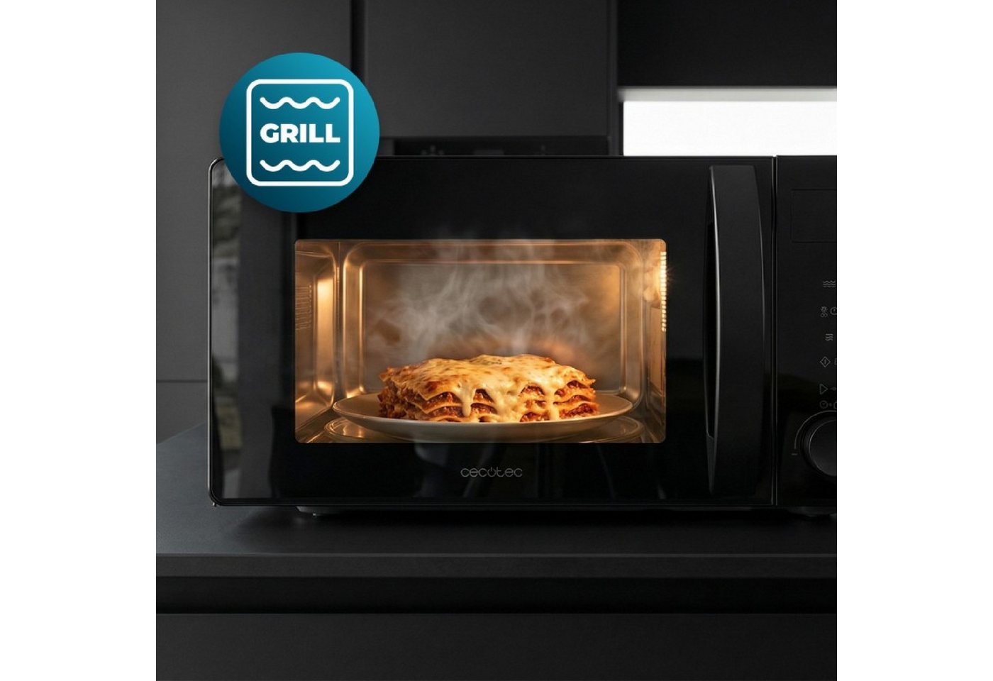 Cecotec Proclean 5105 Mikrowelle Mit Grill, Schwarz, 700 W, 20 L, 3dwave-technologie, Grill, 5 Leistungsstufen