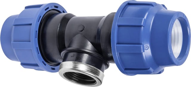 CORNAT T-Stück, Polypropylen (PP), 3/4" / 1 1/4" - schwarz