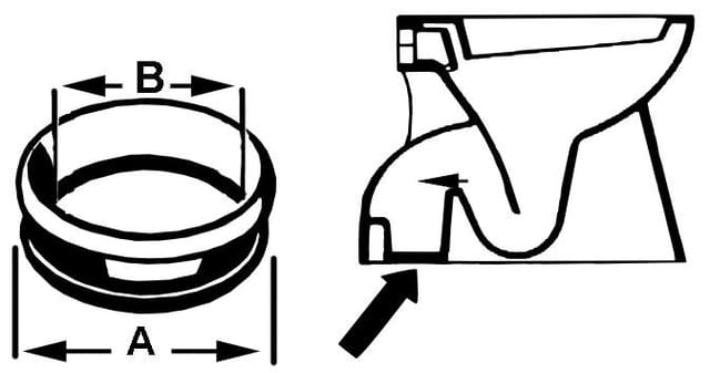 CORNAT Klosett-Abgangsverbinder, Kunststoff/Gummi - silberfarben