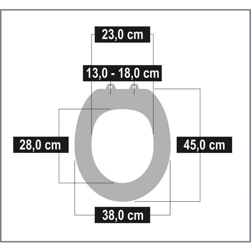CORNAT WC-Sitz, MDF, oval, mit Softclose-Funktion - schwarz