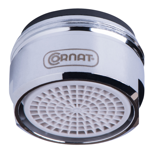 CORNAT Wassersparstrahler, 1" M24, Durchflussmenge: 3 l/min, chromfarben - silberfarben