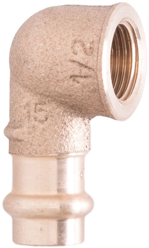 CORNAT Press-Übergangswinkel, Rotguss, Innengewinde: 1/2" - goldfarben