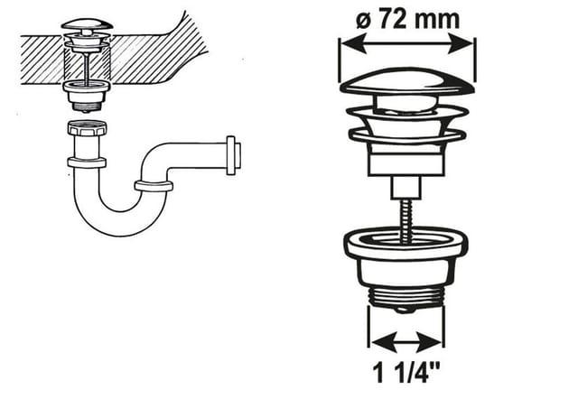 CORNAT Badablauf, Zinkdruckguss/Messing, 1 1/4" - silberfarben