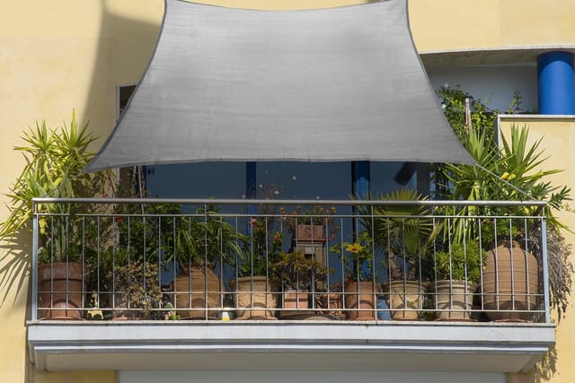 FLORACORD Balkon-Sonnensegel, rechteckig, 270 x 140 cm - grau