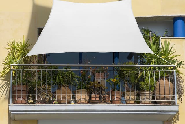 FLORACORD Balkon-Sonnensegel, rechteckig, 270 x 140 cm - weiss