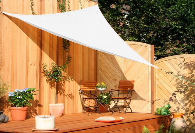 PEDDY SHIELD Dreiecksonnensegel, Breite: 300 cm - weiss