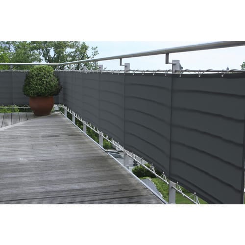FLORACORD Balkonverkleidung, Polyester, LxH: 300 x 65 cm - schwarz