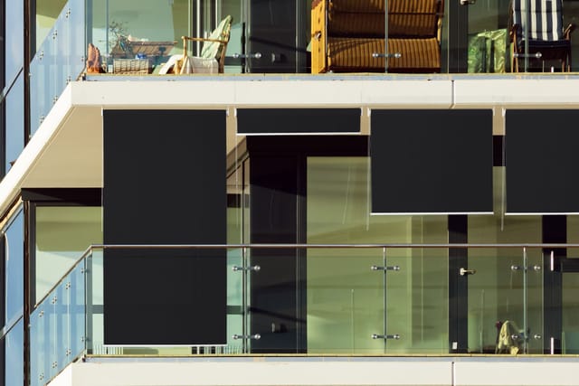 FLORACORD Sonnen-Rollo, rechteckig, 100 x 240 cm - schwarz