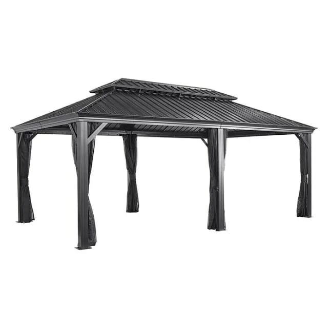 SOJAG Pavillon »Messina«, rechteckig, BxHxT: 598 x 307 x 363 cm - grau