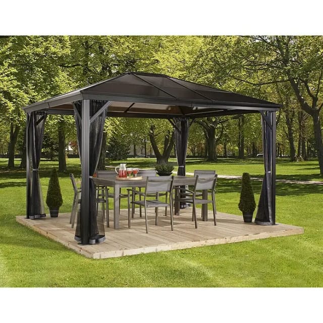 SOJAG Pavillon »Verona«, quadratisch, BxHxT: 298 x 260 x 298 cm - grau
