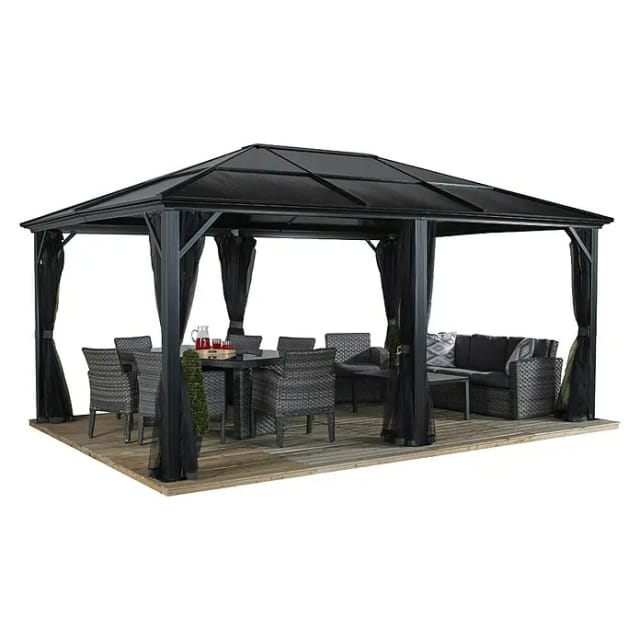 SOJAG Pavillon »Meridien«, rechteckig, BxHxT: 485 x 270 x 365 cm - grau