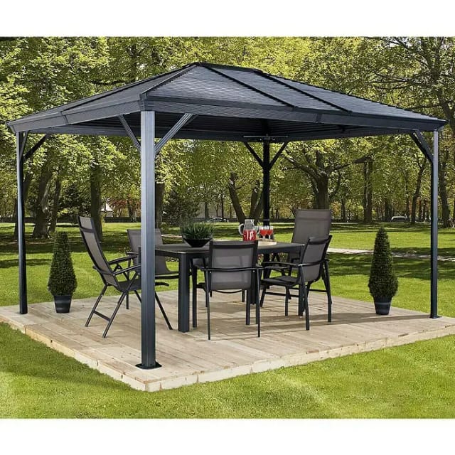 SOJAG Pavillon »Ventura«, rechteckig, BxHxT: 423 x 261 x 296 cm - grau