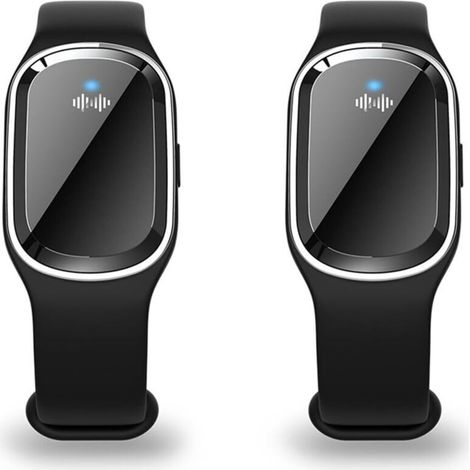 2er-pack Ultraschall-mückenabwehrarmbänder, Elektronisches Mückenabwehrarmband Mit Usb-ladekabel (schwarz)