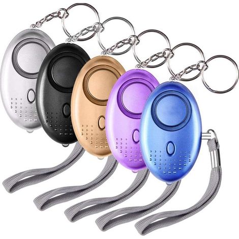 Personenalarm, 5-teiliger Schlüsselanhänger-notfallalarm (140 Db) Mit Anti-angriffs-taschenlampe Und Led-licht