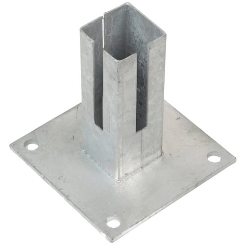 FLORAWORLD Bodenplatte, BxHxT: 15 x 15 x 15 cm, silberfarben, für Bodenbefestigung