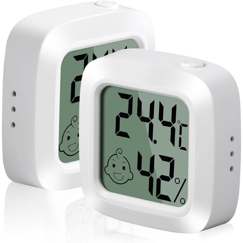Set Aus 2 Hochpräzisen Digitalen Hygrometer-thermometern Für Den Innenbereich Mit Komfortstufenanzeige, Ideal Für Büro, Kinderzimmer Und Ankleidezimmer.