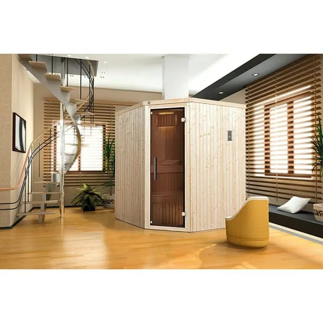 WEKA Sauna »Kiruna 2«, mit Ofen, BxHxT: 194 x 199 x 177 cm - beige