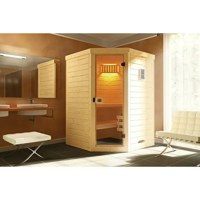 WEKA Sauna »Laukkala 1«, ohne Ofen, 144 x 200 x 144 cm - braun