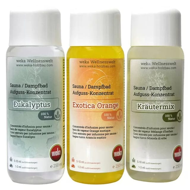 WEKA Aufgusskonzentrat, 3 x 250 ml, Duft: Eukalyptus, Orange, Alpenkräuter - weiss