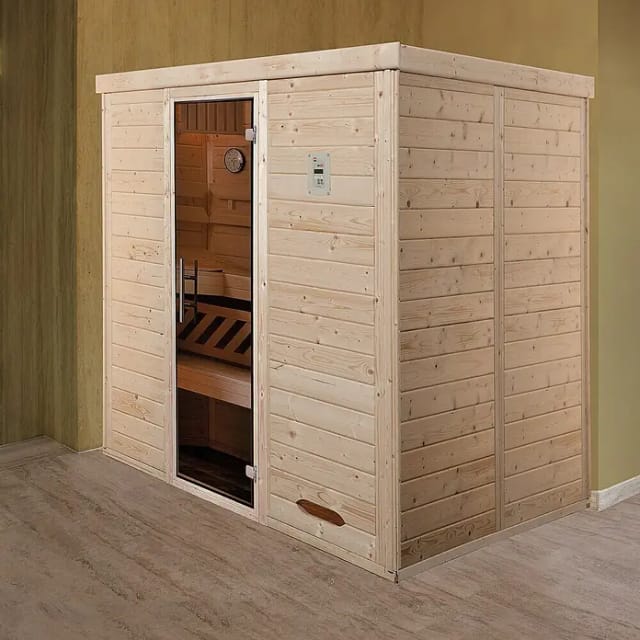 WEKA Sauna »Kemi 4«, ohne Ofen, 195 x 200 x 193 cm - braun