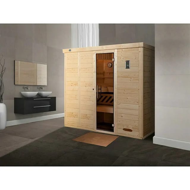 WEKA Sauna »Kemi 5«, ohne Ofen, 245 x 200 x 193 cm - braun
