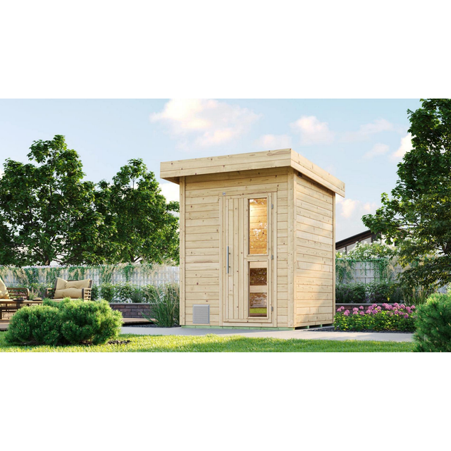 WEKA Gartenhaus »Naantali«, Holz, BxHxT: 210 x 253 x 186,6 cm (Außenmaße inkl. Dachüberstand) - beige