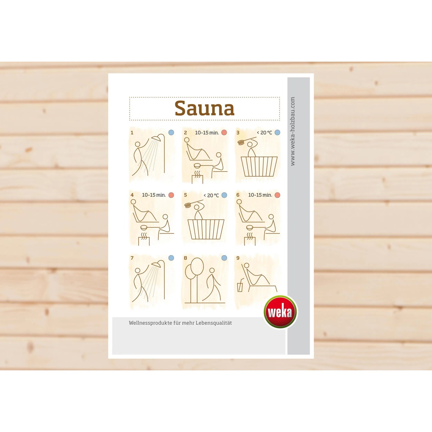 WEKA Sauna-Baderegeltafel, 0,2 cm, weiß - weiss