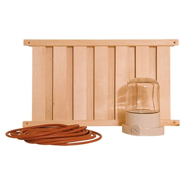 WEKA Saunaleuchte, mit Holzblendschirm und Sicherheitskabel - beige
