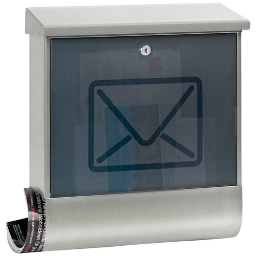 BURG WÄCHTER Briefkasten »Lucenta«, eckig, Edelstahl, schwarz/edelstahlfarben