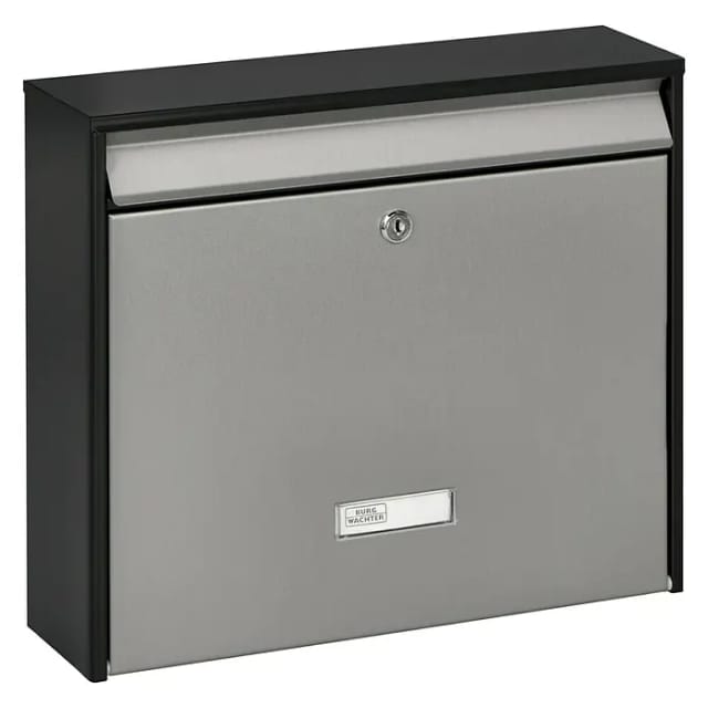 BURG WÄCHTER Briefkasten »Oxford«, eckig, Edelstahl/Stahl, schwarz/edelstahlfarben