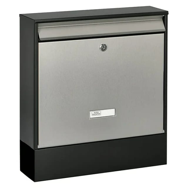 BURG WÄCHTER Briefkasten »Oxford-Set«, eckig, Kunststoff/Edelstahl, schwarz/edelstahlfarben - silberfarben