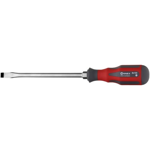 CONNEX Schraubendreher, Klingenlänge: 150 mm, Stahl, Längsschlitz, 126g - rot