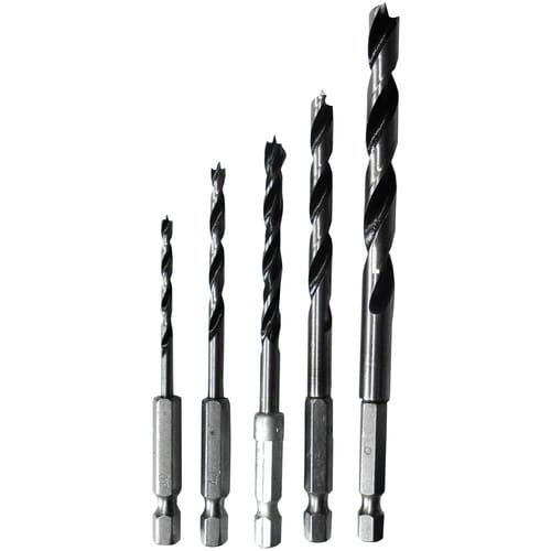 CONNEX Spiralbohrer-Set, 1/4"-Sechskant, Ø 3/4/5/6/8 mm, 5 - silberfarben